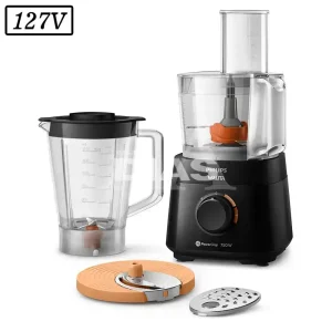 MULTIPROCESSADOR PHILIPS WALITA  POWERCHOP 2 VEL 750W 127V PRETO