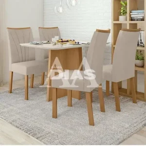 CJ MESA 4C LOPAS CELEBRARE CANT.COPO CAD APOGEU 120X80 NATURALE CREME