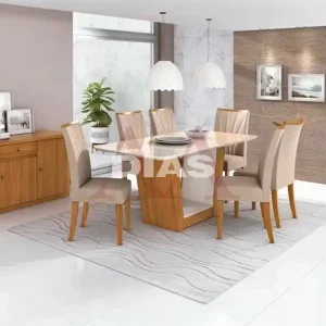 CJ MESA 6C LOPAS APOGEU CANT.COPO CAD APOGEU 170X90 NATURALE CREME AME