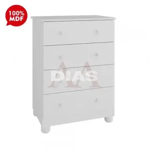 COMODA 4G PEROBA JUNIOR SIMPLES BRANCO BRILHO