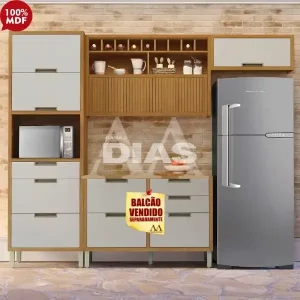 COZINHA NESHER IMPERATRIZ COMPACTA FREIJO/OFF WHITE 500784