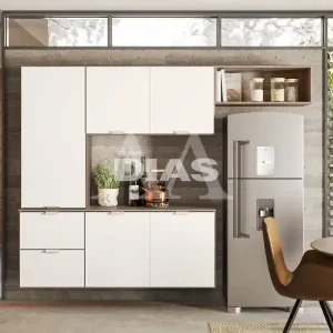 COZINHA NICIOLI COMPACTA IVETE CARVALHO RUSTICO / OFF WHITE CRISTAL