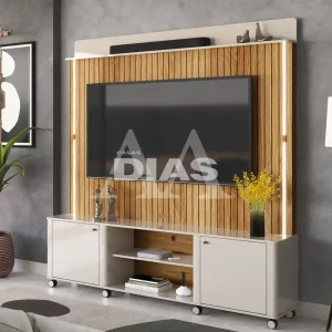 HOME LUKALIAM FLORENCA RIPADO 3D OFF WHITE PEROLIZADO/FREIJO