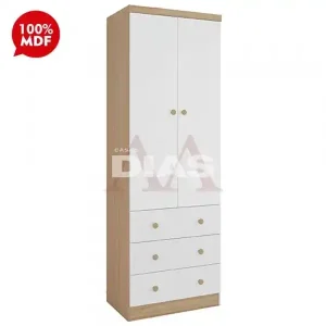 ROUPEIRO 2P. ABRIR 3G PEROBA SMIM BRANCO BRILHO / CARVALHO