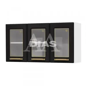 ARMARIO TELASUL TRIPLO MEDIO 3P C/V DIAMANTE NEW BRANCO / PRETO 818007