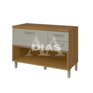 BALCAO NESHER 1P 2G PRINCESA C/ NICHO 120CM FREIJO / OFF WHITE