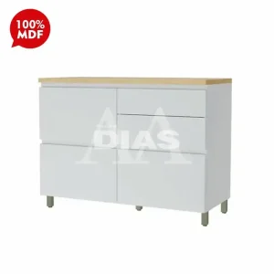 BALCAO NESHER 1P 4G RAINHA 120CM BRANCO/NATURE 500692