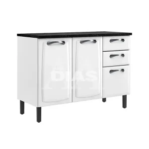 BALCAO ITATIAIA TRIPLO 3P 2G C/ TAMPO NEW PREMIUM 120CM BRANCO 1852