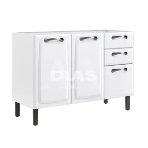 BALCAO ITATIAIA TRIPLO 3P 2G S/ TAMPO NEW PREMIUM 120CM BRANCO 1851