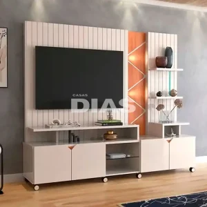 HOME LUKALIAM CROSS FRISADO OFF WHITE PEROLIZADO/JEQUITIBA