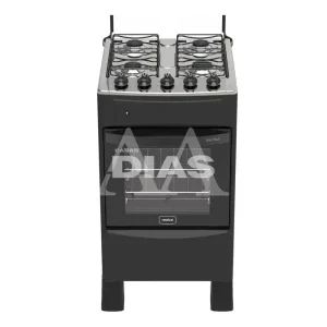 FOGAO 4B REALCE IRIS PLUS MESA INOX AUTOMATICO PRETO