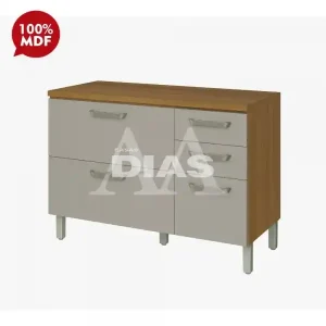 BALCAO NESHER 2P 3G PRINCESA 120CM FREIJO/OFF WHITE