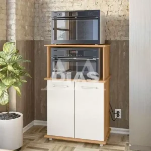 BALCAO NICIOLI 2P ISIS P/ MICRO FREIJO/OFF WHITE CRISTAL