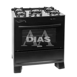 FOGAO 5B SUGGAR PISO NEO GLASS MESA VIDRO PRETO