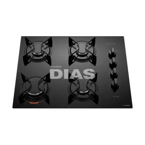 FOGAO  4B ATLAS COOKTOP  UTOP MESA VIDRO ESMALTADO VP GAS PRETO
