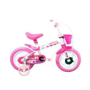 BICICLETA TK3 TRACK ARCO IRIS ARO 12 INFANTIL S/MARCHA BRANCO/FUCCIA