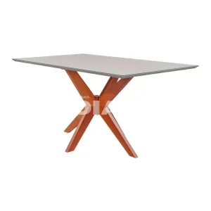 CJ MESA 4C AGN ANNA RETANGULAR 116X80 C/VIDRO CAD LARISSA MADEIRA/OFF