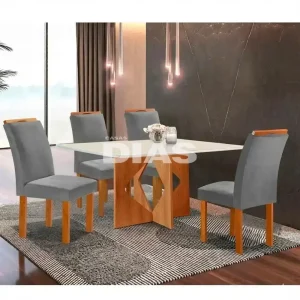 CJ MESA 4C CEL MOVEIS MILAO RETANGULAR 120X80 TAMPO LONDRES PLUS C/VDO